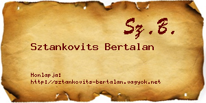 Sztankovits Bertalan névjegykártya